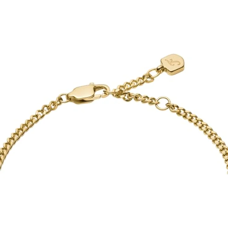 Fossil Raquel Damen Armband, goldfarbener Edelstahl mit poliertem Finish, 165 mm Länge, Karabinerverschluss – Bild 3