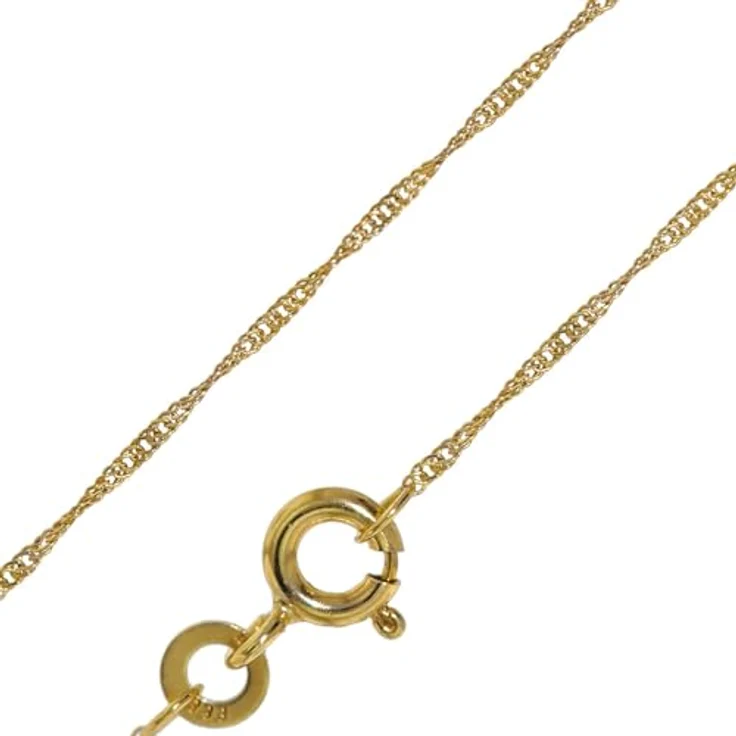 trendor Feine Singapur-Kette 333 Gold (8 Karat) 1,0 mm, elegante goldene Halskette, 42 cm, ideal als Geschenk für Damen – Bild 1