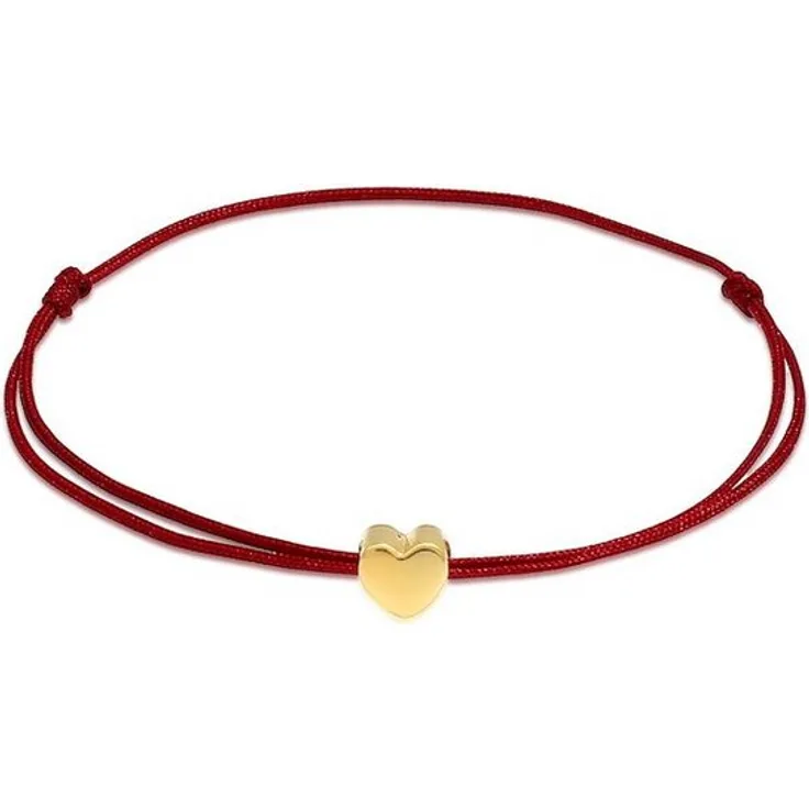 Elli Herz-Armband Liebe, Textil mit 925 Silber, verstellbar, romantisches Design