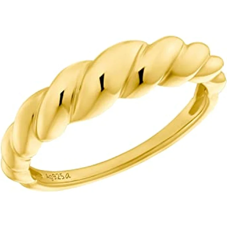 Amor Damenring 925 Sterling Silber, Gold, 6 mm Breite, inklusive Schmuck Geschenk Box, 2035615 – Bild 1