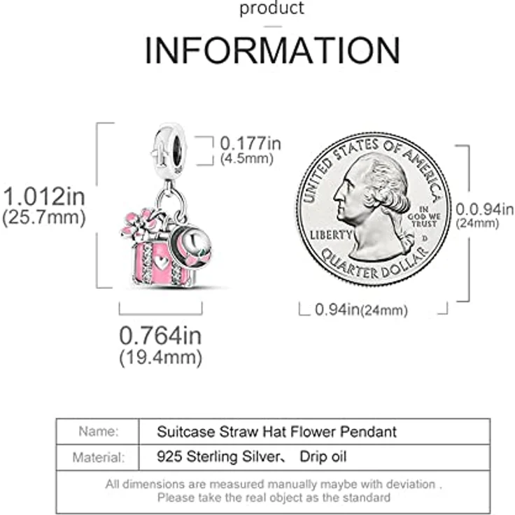 Pandach Damen Charm Anhänger C17, 925 Sterling Silber mit Zirkonia-Steinen, kompatibel mit europäischen Armbändern und Halsketten – Bild 5