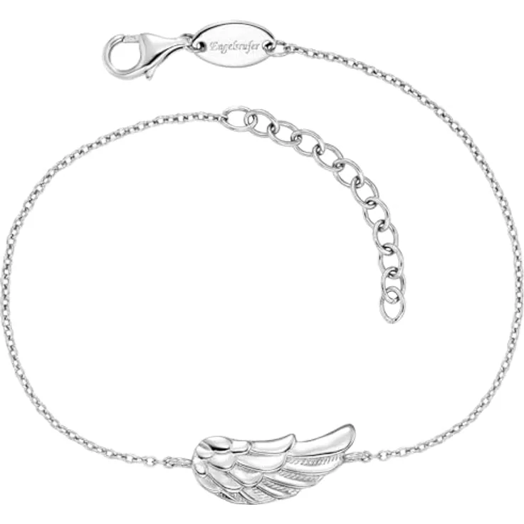 Engelsrufer Damen Armband ERB-FLYWING aus Sterling Silber mit Flügel Anhänger, längenverstellbar 17+3 cm, nickelfrei, Karabinerverschluss