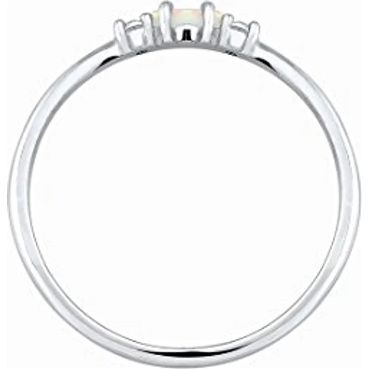 Elli Damenring Vintage mit Zirkonia Kristallen und Opal, 925 Sterling Silber – Bild 3