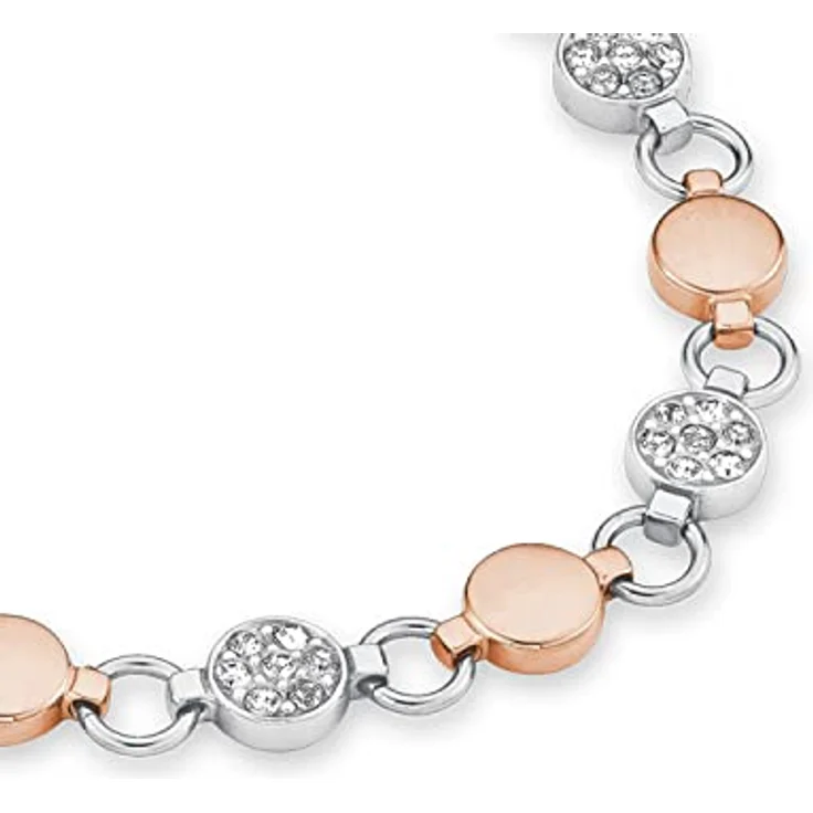 s.Oliver Damen Armkette, Edelstahl IP rose mit Swarovski Kristallen, individuell verstellbar von 18 cm bis 21 cm – Bild 2