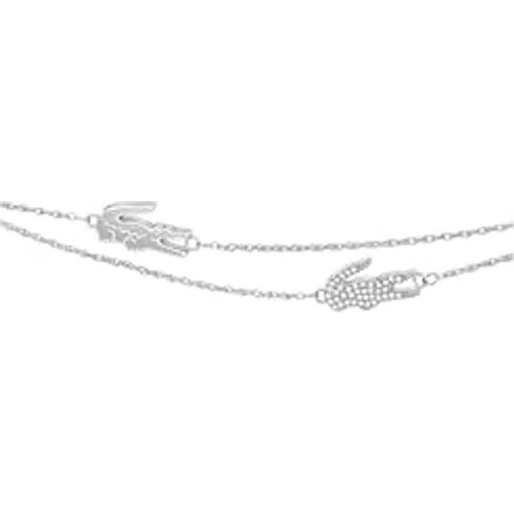 Lacoste Doppeltes Ketten-Armband CROCODILE, Edelstahl mit Krokodil-Charms, verstellbar, 2040471 – Bild 2