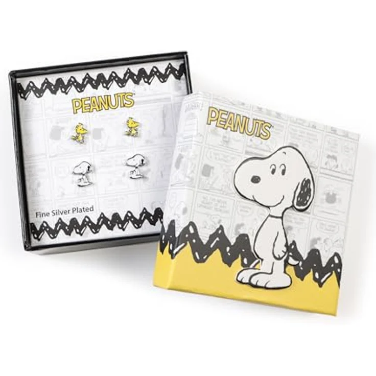Disney Snoopy & Woodstock Ohrstecker-Set, Messing, Einheitsgröße, offizielles Geschenkset – Bild 3