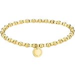 LIEBESKIND Berlin Beads Armband, Edelstahl poliert mit IP Gold, 17 cm, Zugbandverschluss