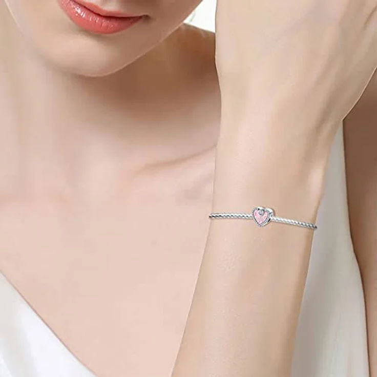 TINSLO Charm Anhänger Damen 925 Sterling Silber mit Zirkonia-Steinen, kompatibel mit Pandora Armband und Halskette, für europäische Armbänder – Bild 5