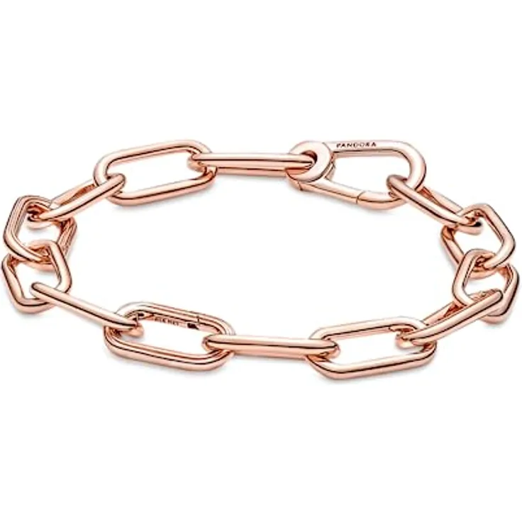 PANDORA ME Armband "Gliederkette", 14k rosévergoldet, 17,5 cm, mit drei zu öffnenden Connectors und Karabinerverschluss