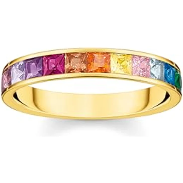 THOMAS SABO Ring 925 Sterlingsilber mit 750 Gelbgold Vergoldung, Damenring in verschiedenen Größen, trendbewusstes Design – Bild 1
