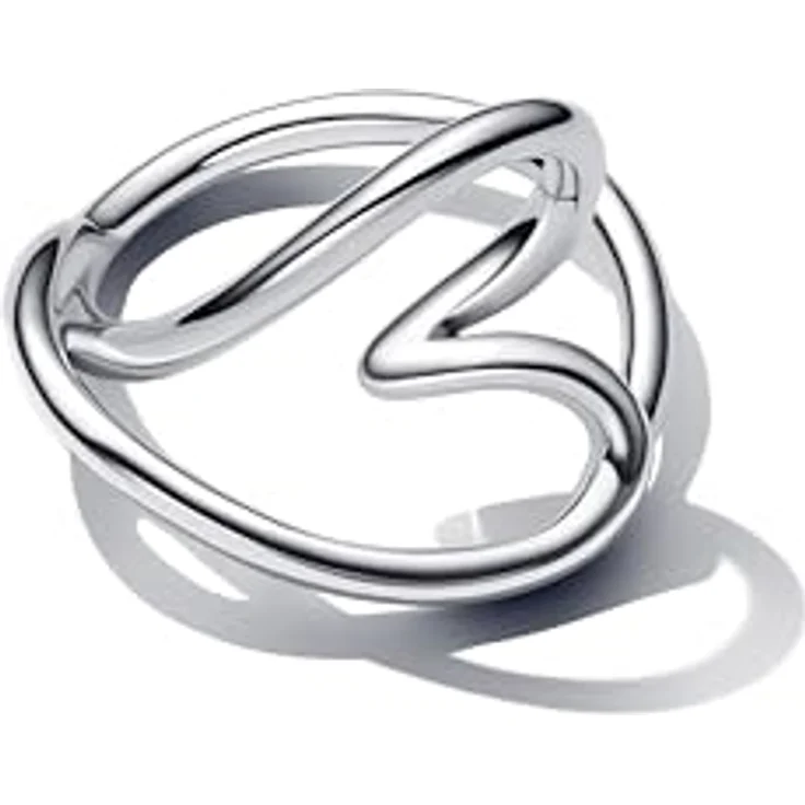 PANDORA Essence Organisch Geformtes Herz Ring, aus Sterling Silber, Größe 52, offenes Design mit modernem Statement – Bild 2