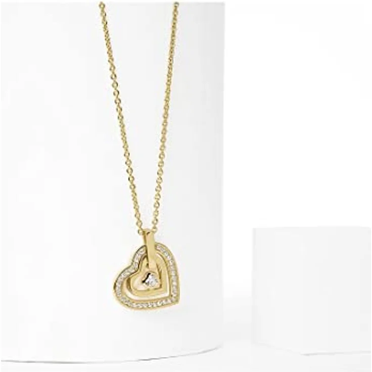JETTE Damen-Kette 925er Silber mit 34 Zirkonia, 48 cm, Gelbgold, elegantes Design, One Size, 32021985 – Bild 2