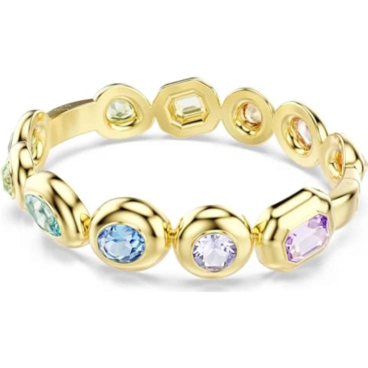 Swarovski Gema Armreif, Mehrfarbig mit verschiedenen Schliffen, Goldlegierungsschicht, 17 cm – Bild 3