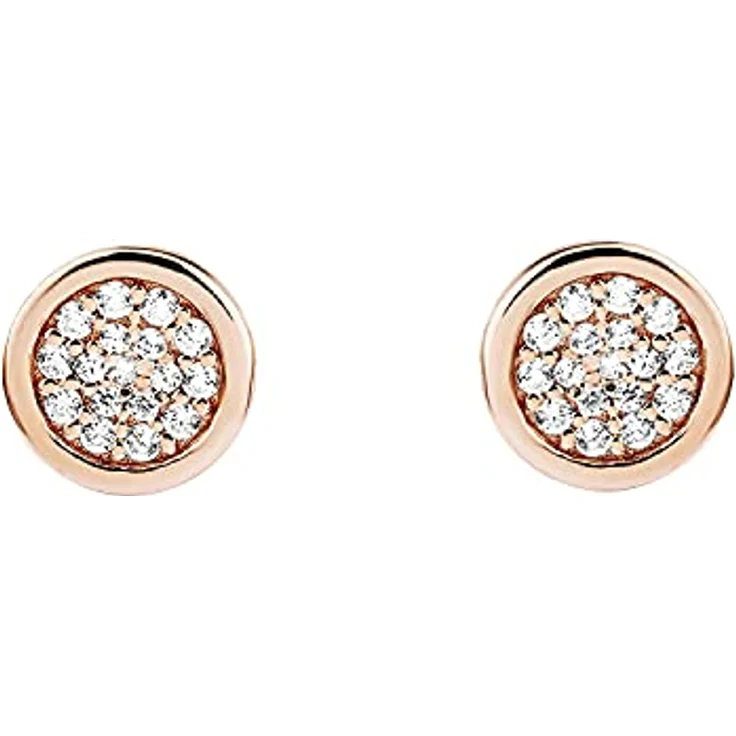 s.Oliver Damen Ohrstecker, 925er Sterling Silber rosévergoldet mit Zirkonia, 8 mm – Bild 2