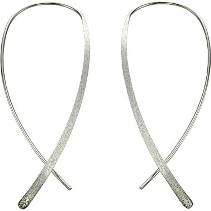 Celesta Ohrhänger 925 Silber, rhodiniert, glanz-matt, 67mm Länge, Geschenk für Damen – Bild 1