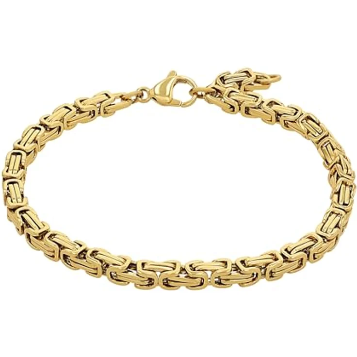 Amor Unisex Armband Edelstahl, 19+2 cm, Gold, mit Karabinerverschluss, in Schmuck Geschenk Box, 2037334 – Bild 1