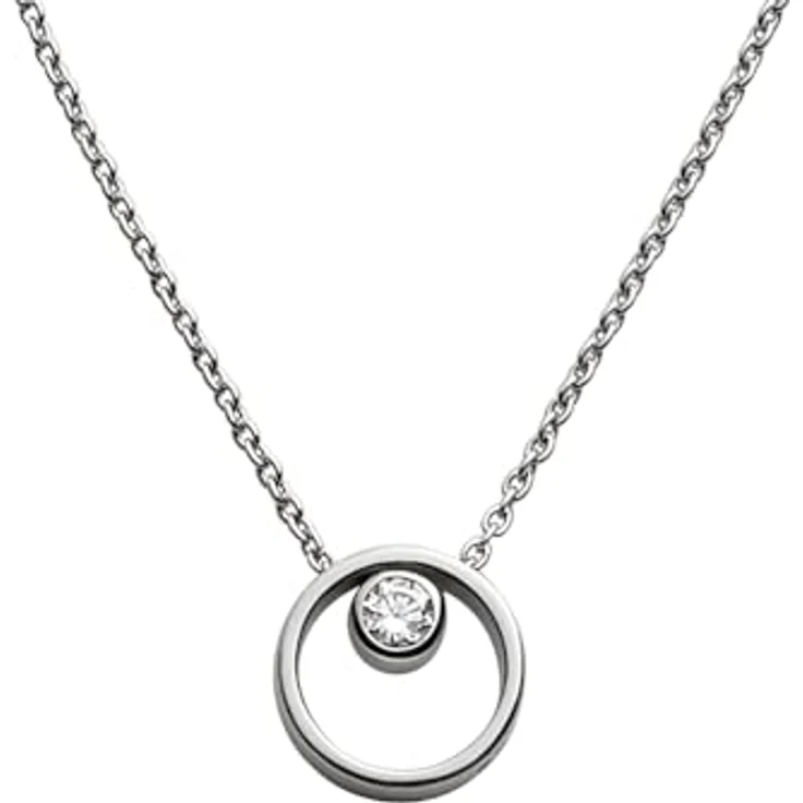 Skagen Damen-Edelstahl-Halskette ELIN, gebürstet, silber, Karabinerverschluss, 470 mm Länge, 14,6 mm Breite – Bild 3