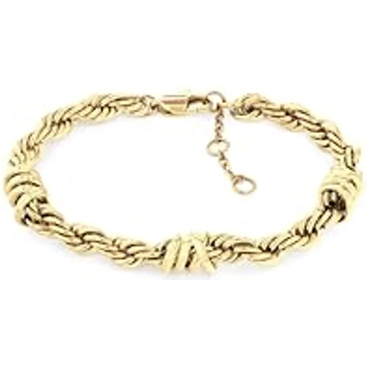 Tommy Hilfiger Jewelry Gliederarmband Damen, Edelstahl mit goldfarbener Ionenplattierung, 16cm + 2cm Verlängerung, maritimes Rope-Design, Karabinerverschluss – Bild 1