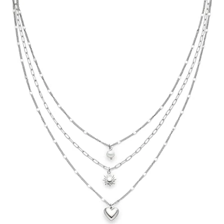s.Oliver Elegante Halskette aus poliertem Edelstahl, Silber, Gliederkette 55 cm, wasserfest & hautfreundlich – Bild 1
