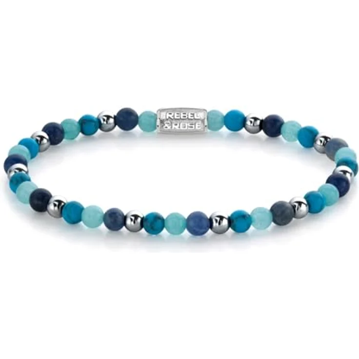 Rebel & Rose Damen-Armband Blue Summer Vibes 4 mm, Hämatit, silber – Bild 1