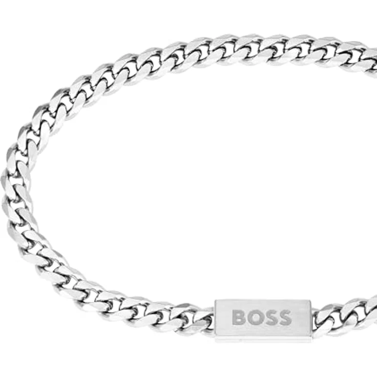 BOSS Jewelry Gliederarmband Kollektion CHAIN FOR HIM aus Edelstahl, 195 mm Innendurchmesser, mit Magnetverschluss und graviertem Logo – Bild 2