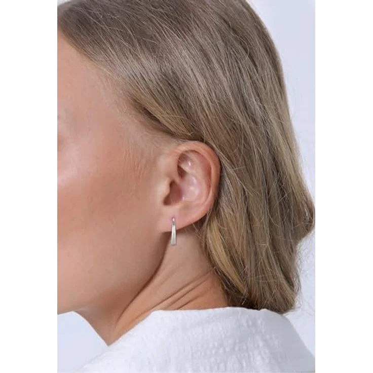 Elli Ohrringe Damen Creolen Geo Basic Offen, 925 Sterling Silber, handgefertigter Echtschmuck, anlaufgeschützt, hochglanzpoliert – Bild 5