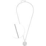 JEWELS BY LEONARDO Halskette Joy, lange Kette aus silberfarbenem Edelstahl mit Labyrinth-Anhänger, Zirkonia Steinchen, weißen Imitationsperlen, Perlmutt und Glas, 80-85 cm Länge