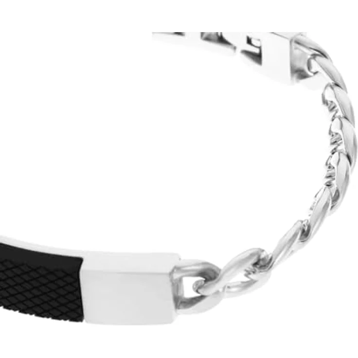Fossil Herrenarmband aus Edelstahl, silber, mit Faltverschluss, 205 mm Länge, 42 mm Breite – Bild 4