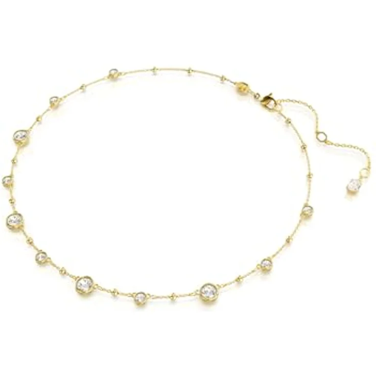 Swarovski Imber Halskette, Weiße, Vergoldete Damenhalskette mit Swarovski Kristallen und Zirconia – Bild 2