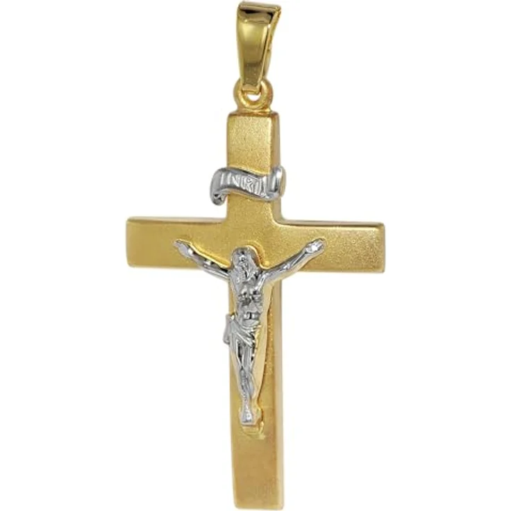 trendor Kruzifix-Anhänger Gold 750 (18 Karat) 35 x 19 mm, eleganter Kreuzanhänger für Damen und Herren aus Echtgold, ideal als Geschenkidee – Bild 1