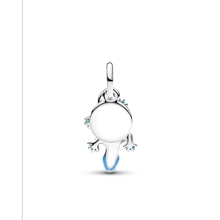 Pandora Charm-Einhänger Salamander & gravierbarer runder Anhänger aus Silber, 1-tlg.