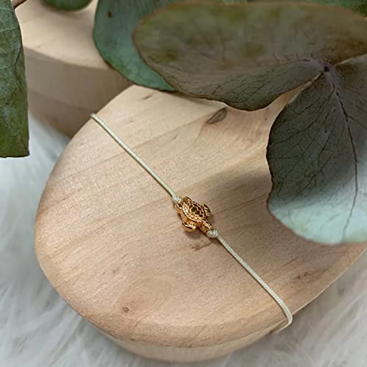 Selfmade Jewelry Schildkröten Armband Damen, handgemachtes Makramee-Armbändchen in Rosegold, größenverstellbar mit Geschenk-Verpackung – Bild 5