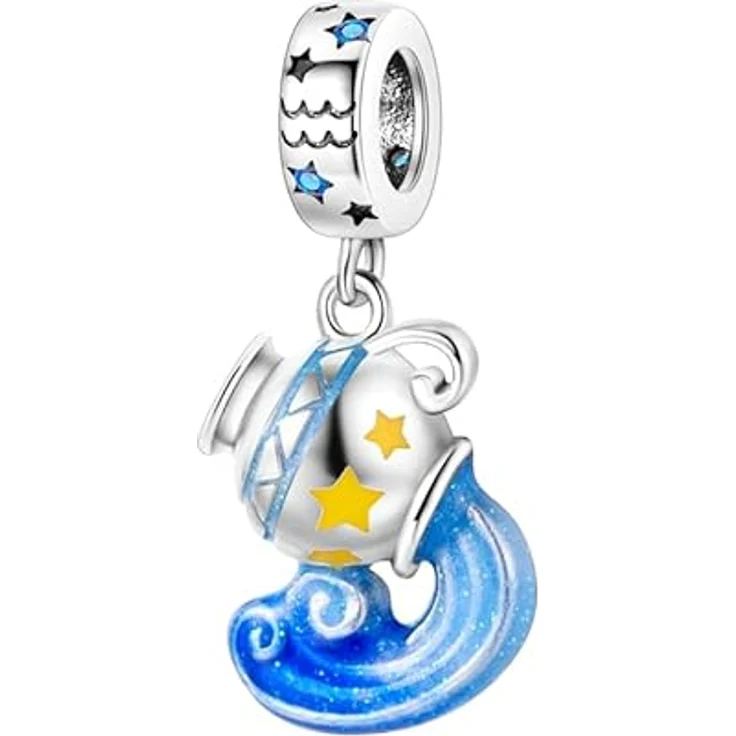 Pandach Damen Charm Anhänger Sternzeichen, 925 Sterling Silber mit Zirkonia, 12 Sternbilder Beads für Pandora Armband und Halskette – Bild 1