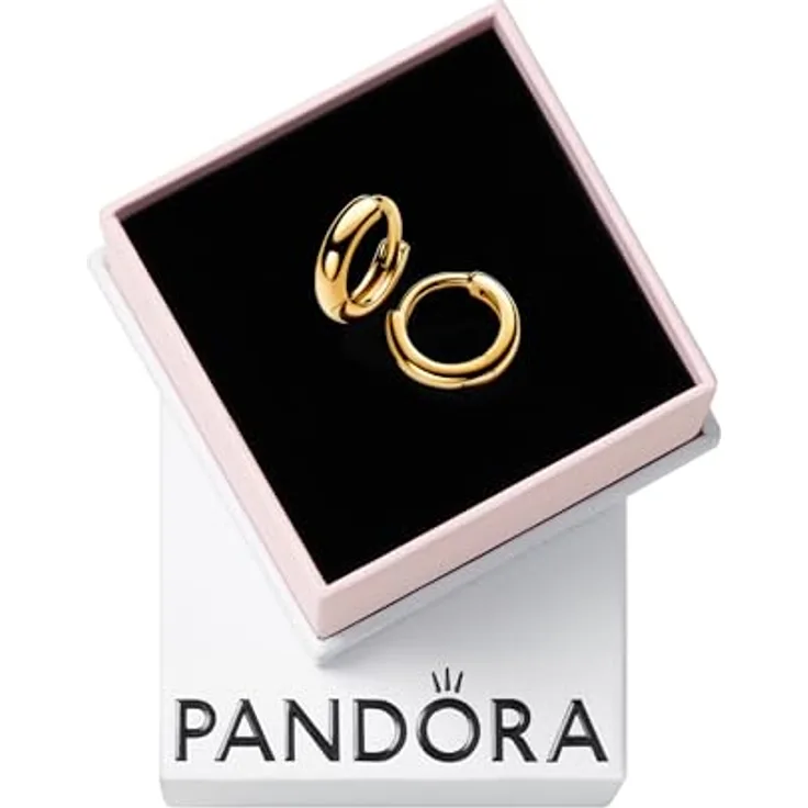 Pandora Creolen Essence 263286C00, Creolen aus Metall in Gelbgold mit abriebfester Vergoldung