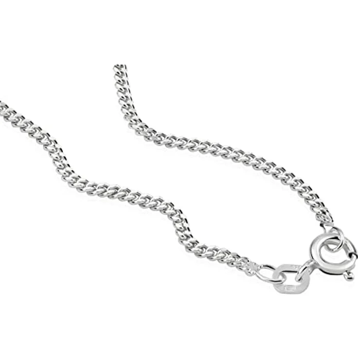NKlaus Silberkette 925 Sterling Silber, 50 cm, klassisches Panzerdesign für Damen und Herren – Bild 4