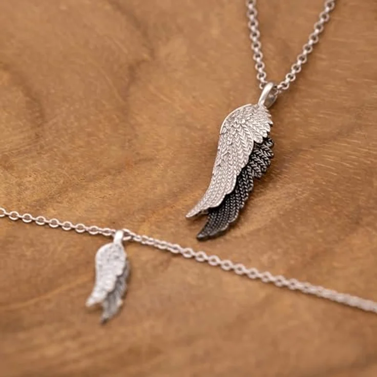 Engelsrufer Wingduo Damen Halskette, Sterling Silber mit Flügel Anhänger in silber/schwarz, verstellbar in drei Längen, nickelfrei, Karabinerverschluss – Bild 3