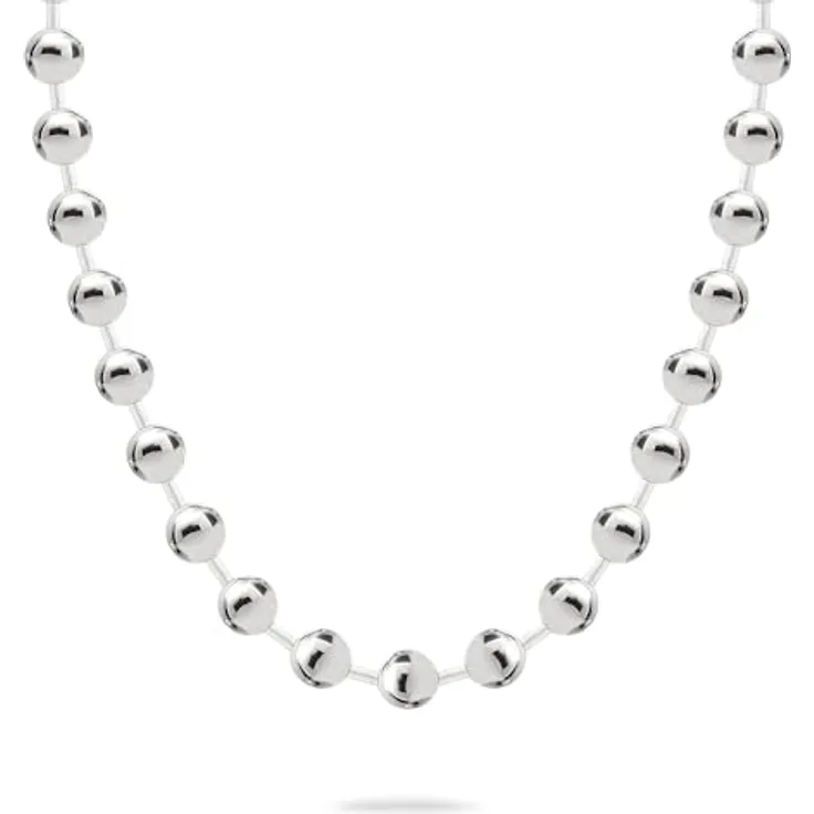Liebeskind Berlin Damen Halskette LJ-1710-N-45, Edelstahl in IP Rhodium, 45 cm Kugelkette mit Karabinerverschluss