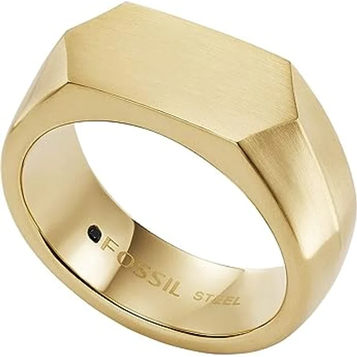 FOSSIL Herren-Edelstahlband Ring, goldfarben mit schwarzem Finish, poliert – Bild 4