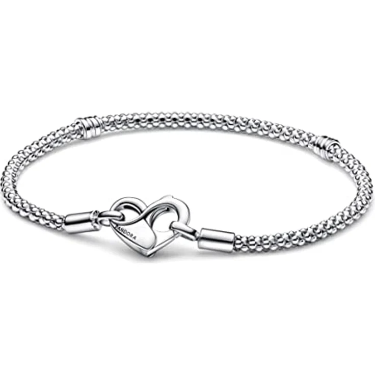 PANDORA Armband mit Infinity Herzverschluss, Sterling-Silber, 21cm, kompatibel mit PANDORA Moments, 592453C00-21 – Bild 1