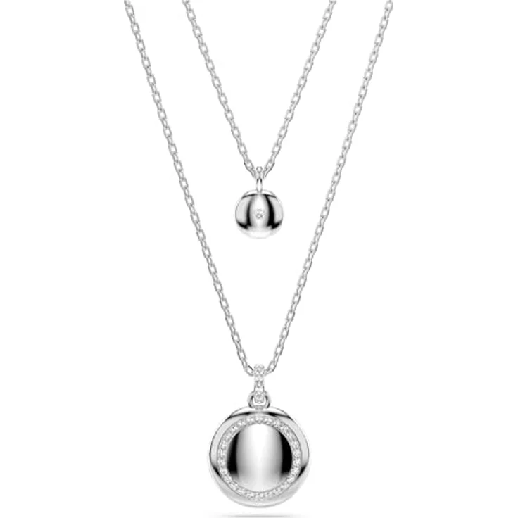 Swarovski Ketten-Set Sublima Round, 2-tlg. im Lagenlook mit klaren Rundkristallen im Schnee-Pavé – Bild 4