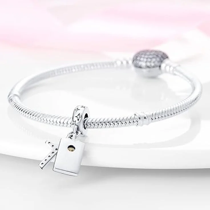 TINSLO Charm Anhänger Damen, 925 Sterling Silber mit Zirkonia-Steinen, kompatibel mit Pandora Armbändern und Halsketten, perfektes Geschenk für Frauen und Mädchen – Bild 3