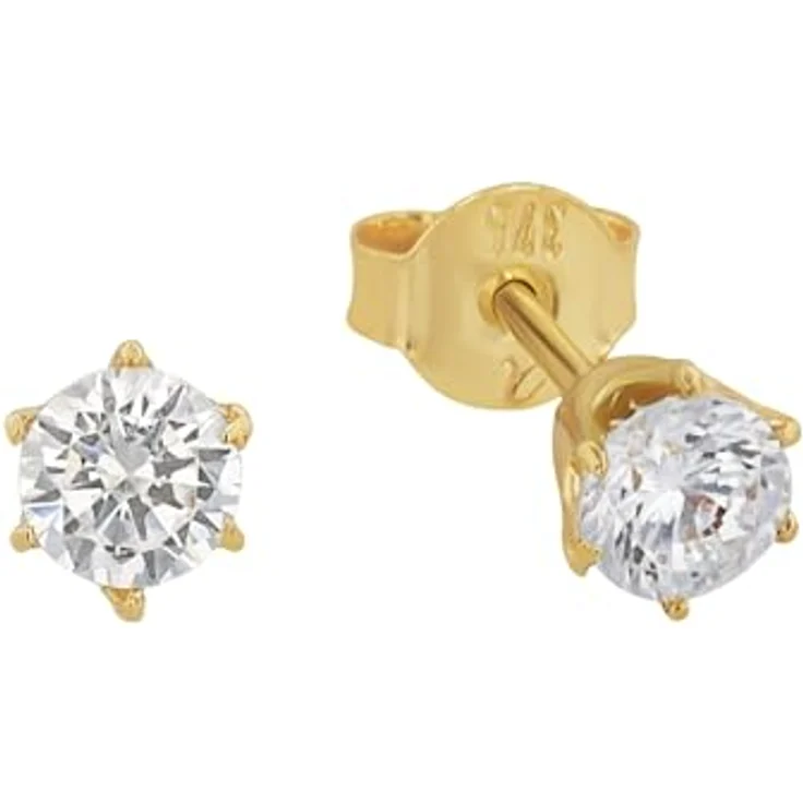 Amor Paar Ohrstecker, 375er Gold mit weißen Zirkonia, Made in Germany – Bild 1