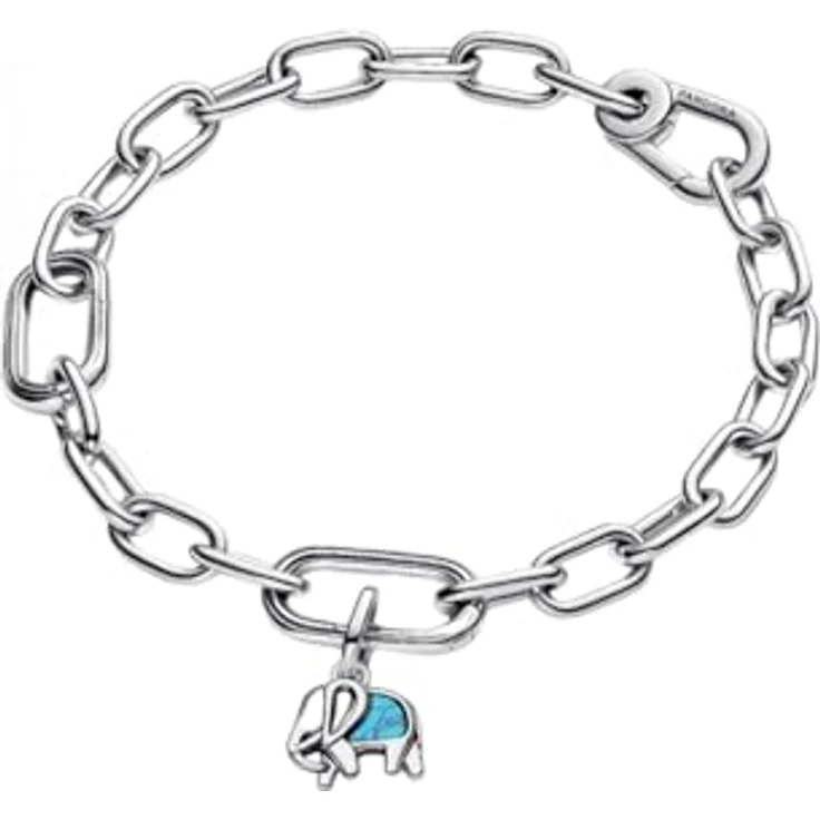 Pandora ME Türkisfarbener Elefant Mini-Charm-Anhänger aus Sterling Silber mit künstlichem Türkis, kompatibel mit ME und Moments Kollektion, 793858C01 – Bild 4
