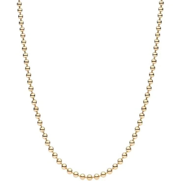 PANDORA Damen-Kette Kugelkette Goldfarben 50 cm mit Karabinerverschluss