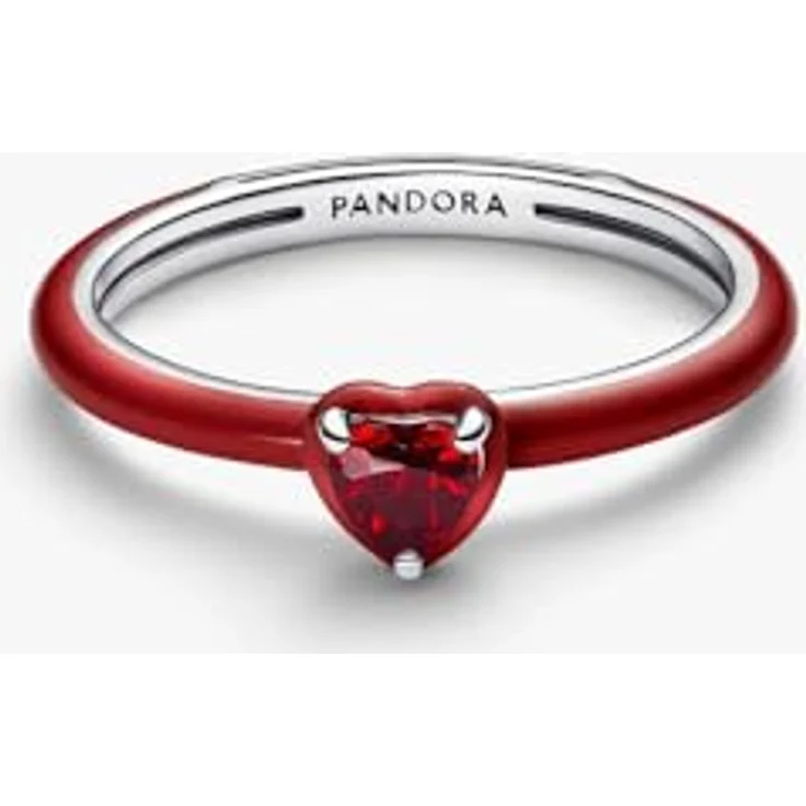 PANDORA ME Rotes Chakra Herz Ring, Sterling Silber mit künstlichem Kristall, Größe 56, handgefertigt – Bild 3