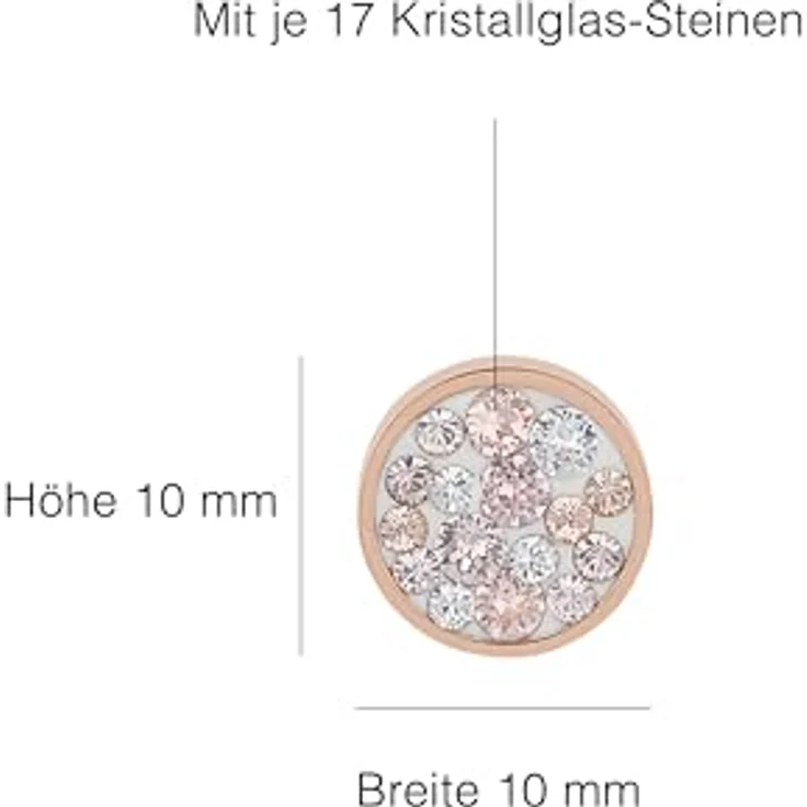 s.Oliver Ohrringe für Damen, Kristall von Swarovski in Apricot, Edelstahl mit IP Rose Beschichtung, 10x10 mm – Bild 3
