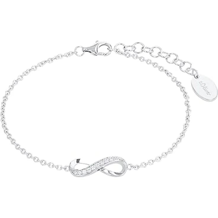 s.Oliver Armband Infinity, mit Zirkonia (synth), filigranes Armkettchen in femininer Optik