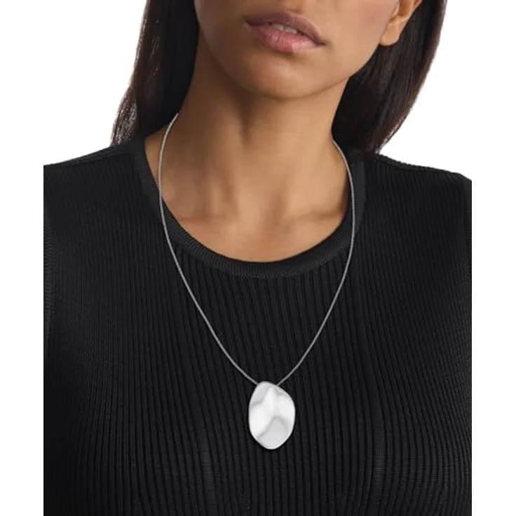 Calvin Klein CK Reflect Damen Halskette aus Edelstahl, asymmetrisches Design, 660 mm verstellbar – Bild 3