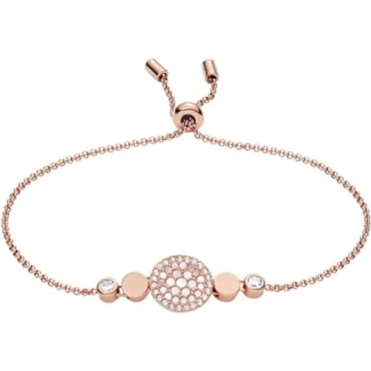 Fossil Damen-Armband Mop, Roségold Edelstahlarmband mit poliertem Finish, Min. Innenlänge 165mm, JF02905791