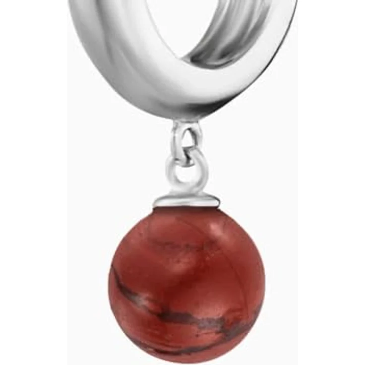 Engelsrufer Damen Creole ERE-RJ-CR, Sterling Silber mit Roter Jaspis Perle Anhänger, Clipverschluss, nickelfrei, 13mm – Bild 2
